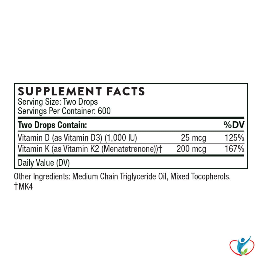 Thorne Nutritional Vitamin D/K2 Liquid by Thorne Research