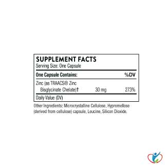 Thorne Nutritional Zinc Bisglycinate 30mg by Thorne Research