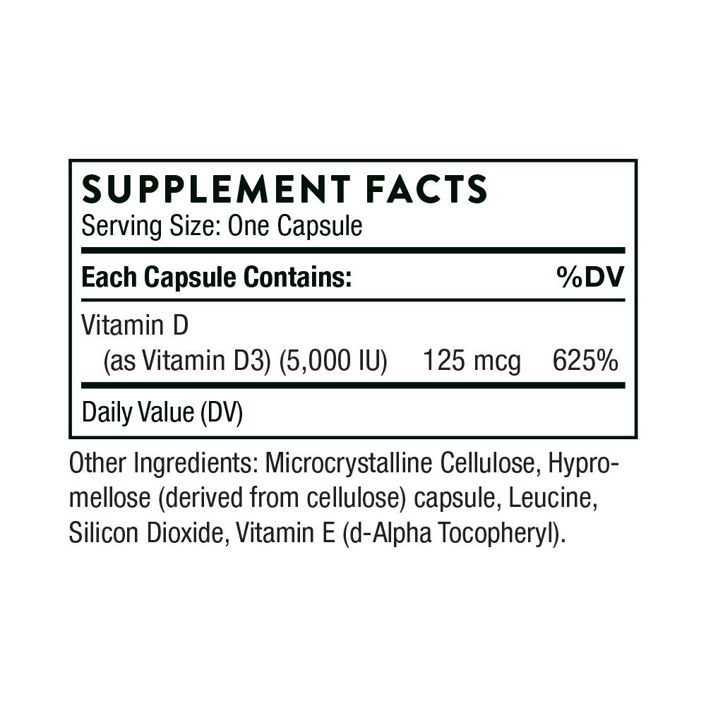 Thorne Nutritional Vitamin D-5,000 - NSF Certified for Sport by Thorne Research