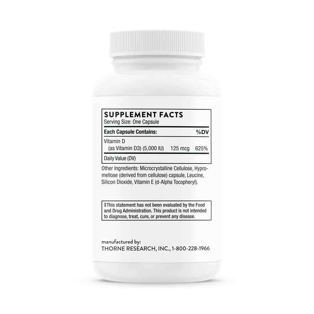 Thorne Nutritional Vitamin D-5,000 - NSF Certified for Sport by Thorne Research